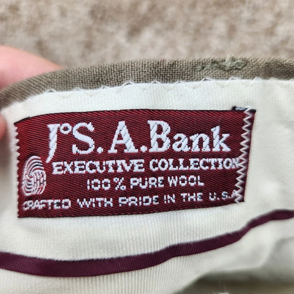 Jos A Bank Executive Collection Wool Dress Pants Mens 33x30 Taupe Brown USA Made